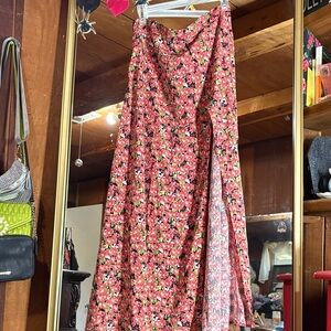 Floral Maxi Skirt with Slit